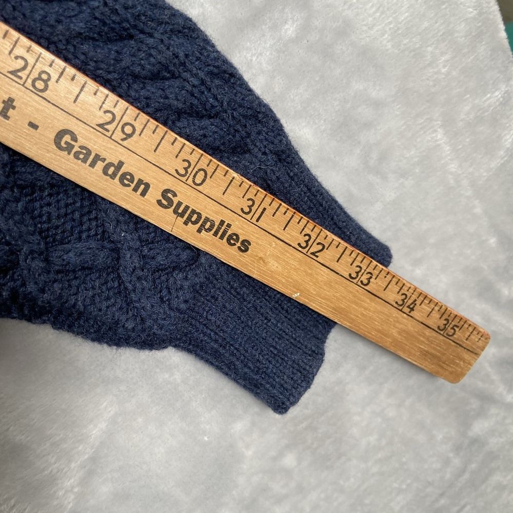 Vineyard Vines Sweater men's Large Chunky Knit Merino Wool Cotton Crew Neck Blue - Picture 8 of 11